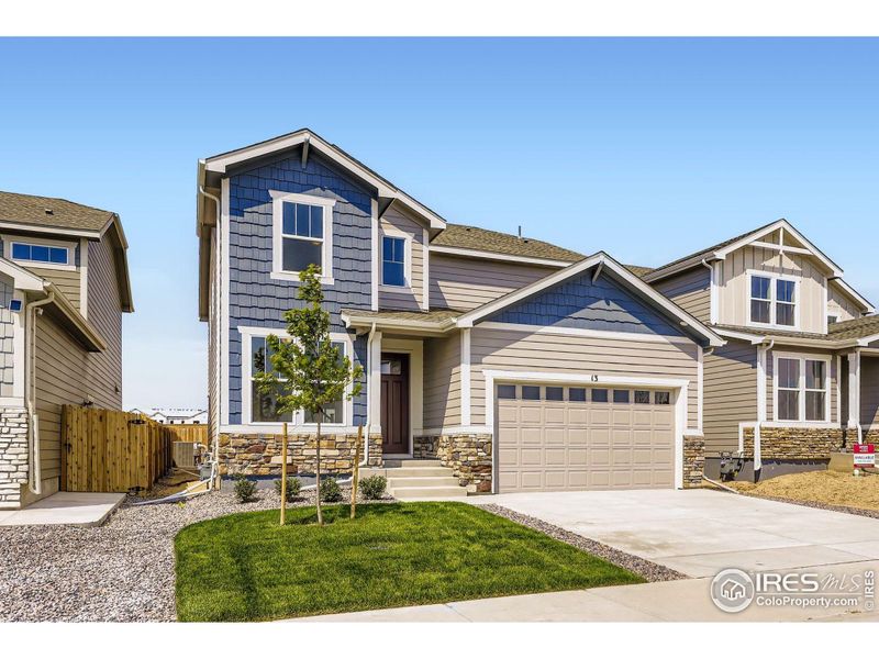 Front exterior of a new home in Lochbuie Station – Jewel Collection, Lochbuie, CO, highlighting curb appeal (Image 25).