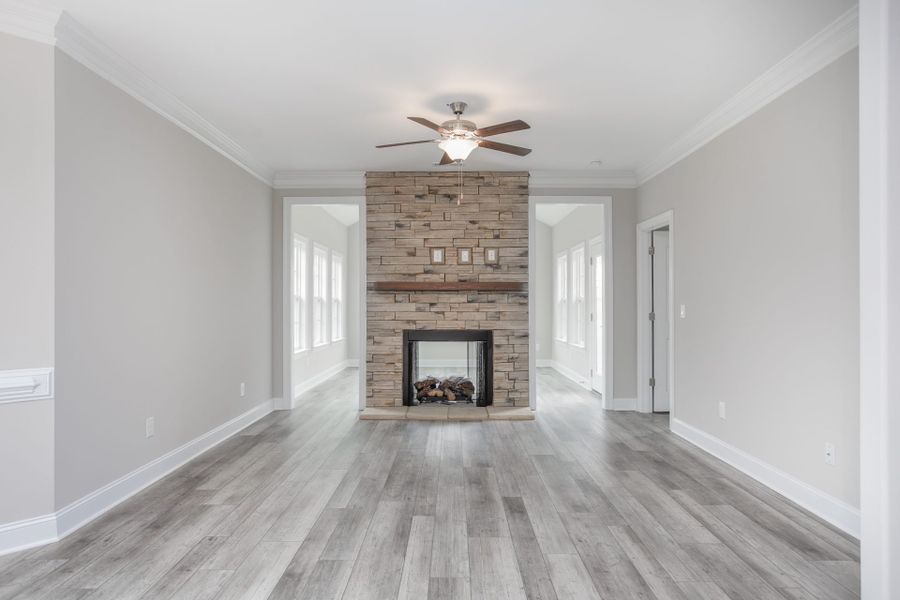Representative unfurnished interior of a home built from the Kingston by Keystone Homes NC in Weybridge, Burlington (Image 25).
