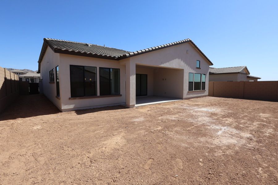 Exterior details and patio area of a home in Overlook at Verrado Regent Hills, Buckeye (Image 3).