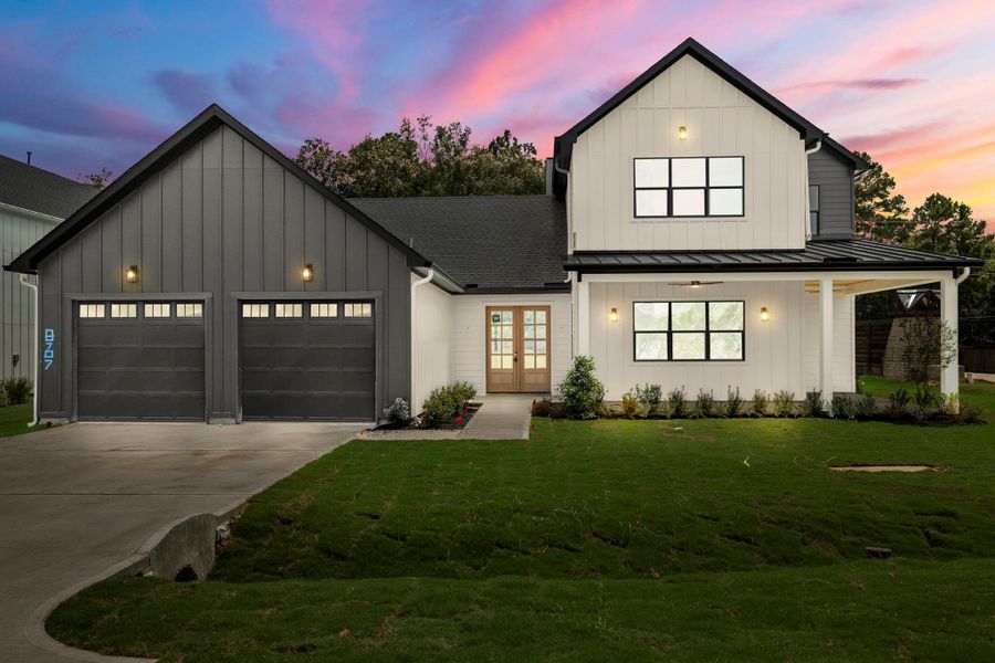 Front exterior of a new home in , Tomball, TX, highlighting curb appeal (Image 23). Front exterior of a new home in , Tomball, TX, highlighting curb appeal (Image 23).