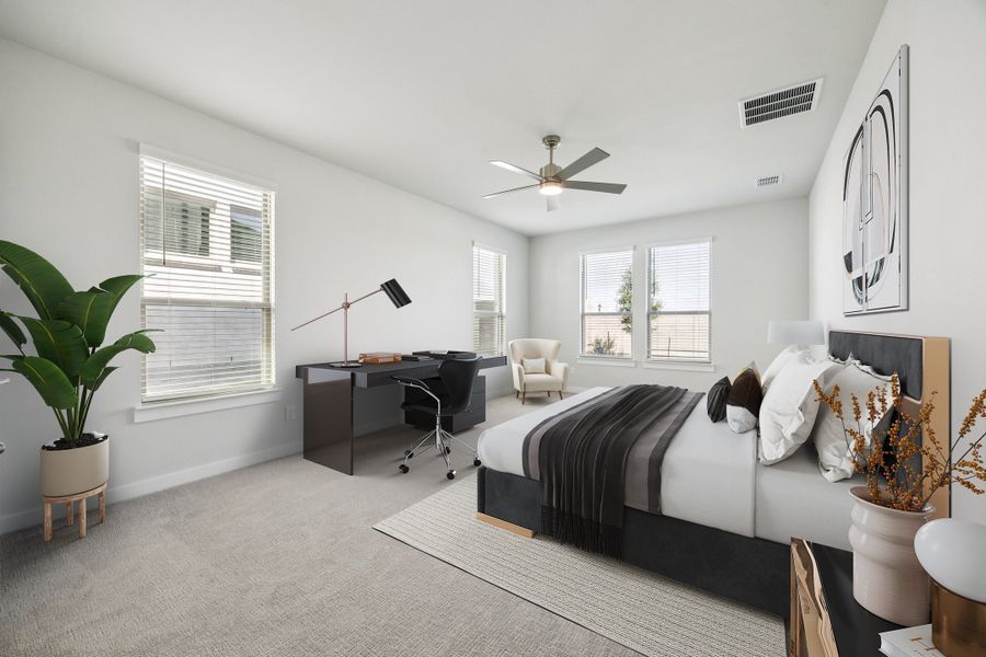 Primary Suite in the Wimbledon home plan by Trophy Signature Homes – REPRESENTATIVE PHOTO