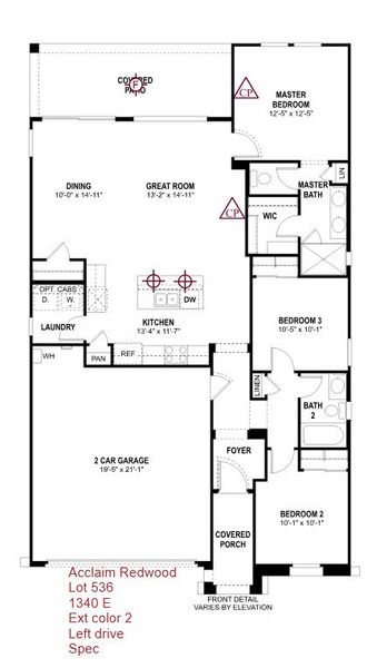 2D floor plan layout of this home in Redwood Valley at Acclaim, Avondale, AZ (Image 3).