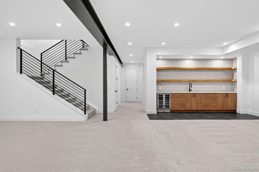 Custom basement bar