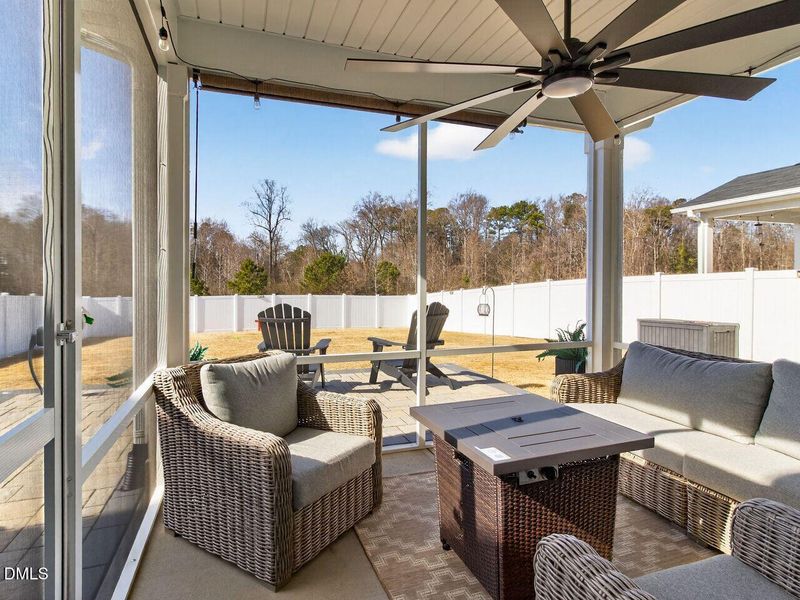 Screened in back porch Screened in back porch