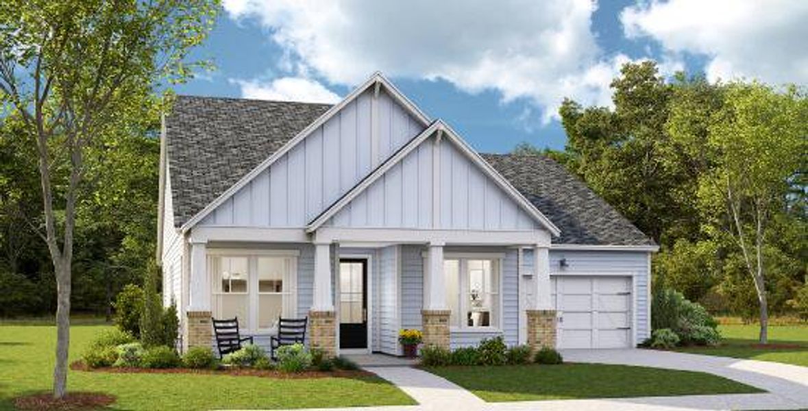 Front exterior of a new home in Carnes Crossroads: Coastal Collection, Summerville, SC, highlighting curb appeal (Image 1).