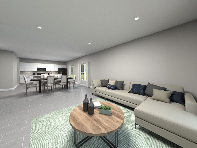 Furnished interior view inside a new home in The Meadow at Crossprairie Bungalows, St. Cloud (Image 3).