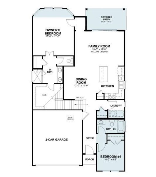 2D floor plan layout of this home in Cedar Brook, Leander, TX (Image 3).
