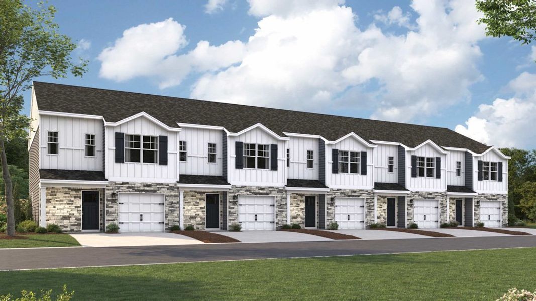 Front exterior of a new home in The Arbor Townhomes, Kingsport, TN, highlighting curb appeal (Image 1).