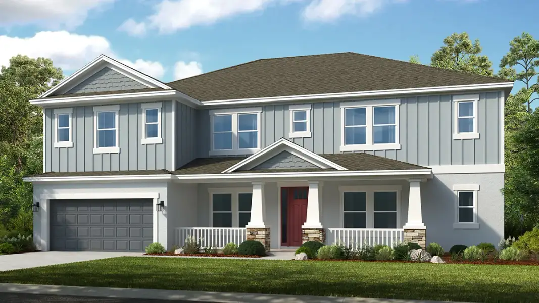 Representative exterior photo of a completed home built from the Tradewinds by Taylor Morrison in Hammock at Two Rivers, Zephyrhills, FL (Image 3).