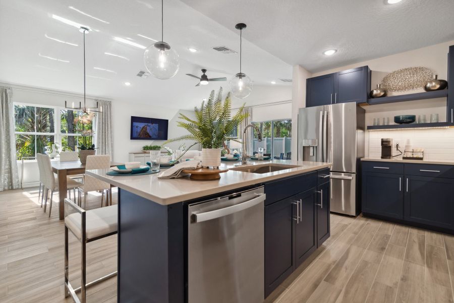 Kitchen with breakfast bar island