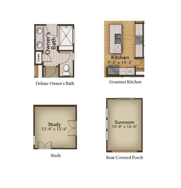 2D floor plan layout for the The Shorebreak by Chesapeake Homes in Heritage Park at Longs, Longs, SC (Image 6).
