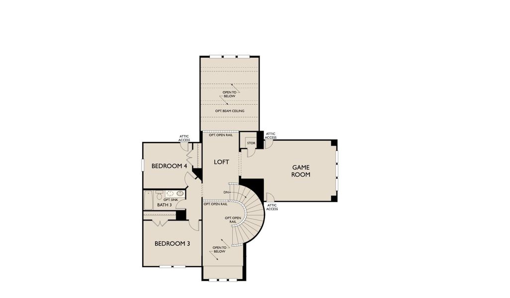 2D floor plan layout for the Ashlyn by Ashton Woods in The Trails at Carmel, Pflugerville, TX (Image 4).