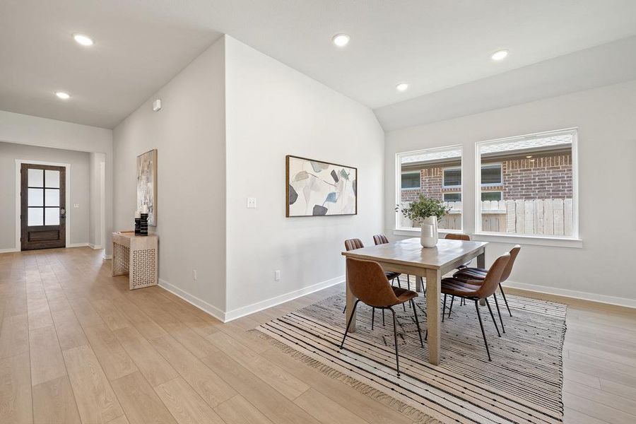 Furnished interior view inside a new home in Park Collection at Lariat, Liberty Hill (Image 28). Furnished interior view inside a new home in Park Collection at Lariat, Liberty Hill (Image 28).