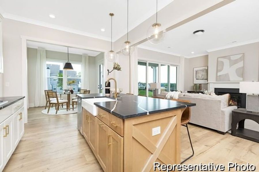 Representative furnished interior of a home built from the Bedford P by True Homes in Homecoming, Ravenel (Image 6).
