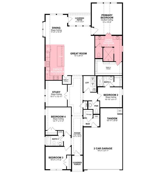 2D floor plan layout for the Mckinney by Beazer Homes in Austin Point, Richmond, TX (Image 4).