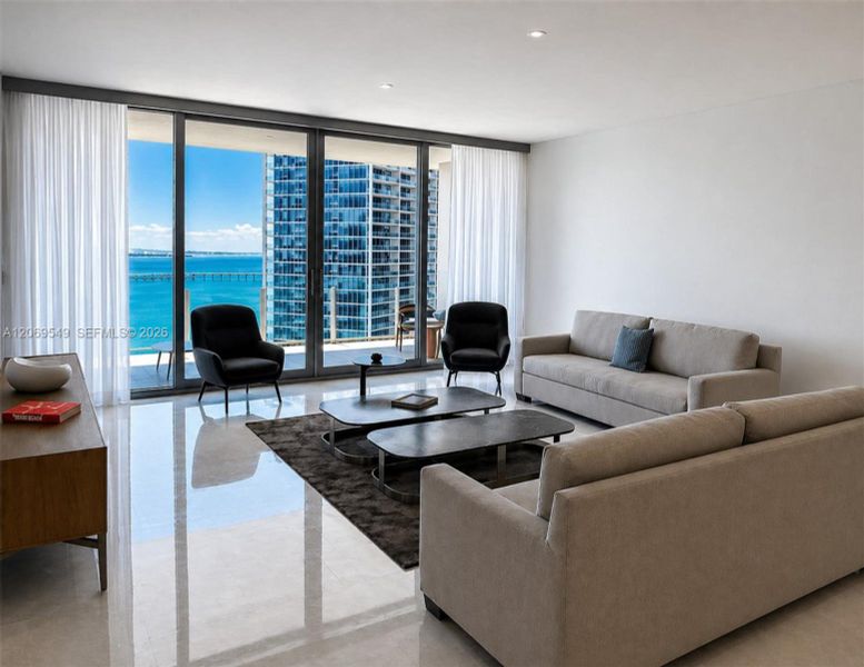 Furnished interior view inside a new home in , Miami (Image 12).