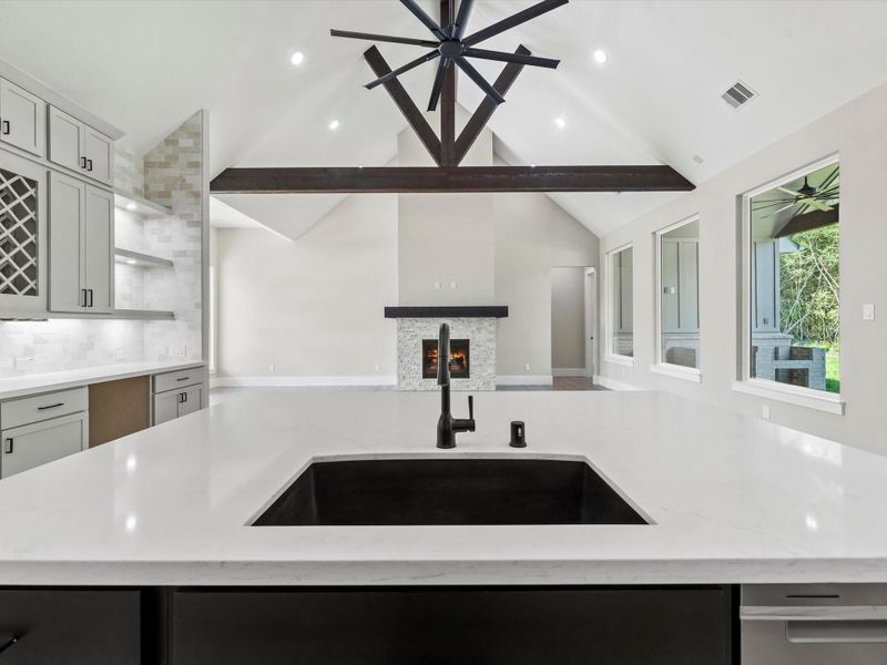 Large farmhouse style sink. Large farmhouse style sink.