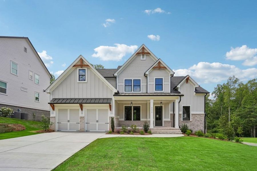Front exterior of a new home in Arden on Lanier, Cumming, GA, highlighting curb appeal (Image 23).