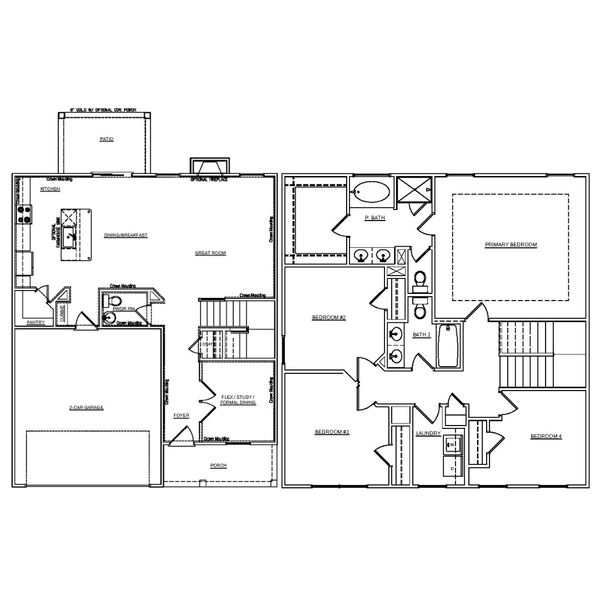 2D floor plan layout of this home in Broadway Lake, Anderson, SC (Image 3).