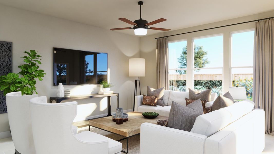 Representative furnished interior of a home built from the Jaxon by Risewell Homes in Sage Collection – Freedom at Anthem, Kyle (Image 12).