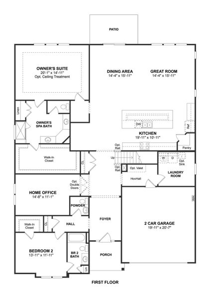 2D floor plan layout for the San Sebastian Loft by K. Hovnanian® Homes in K. Hovnanian's® Four Seasons at Carolina Oaks, Bluffton, SC (Image 3).
