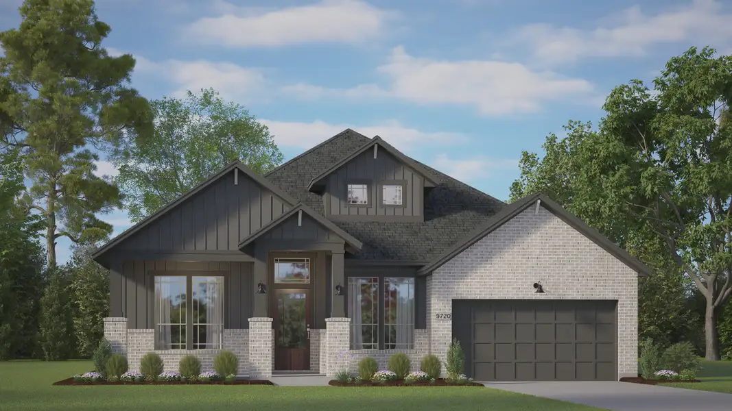 Representative exterior photo of a completed home built from the Brentwood by Chesmar Homes in Briarley, Montgomery, TX (Image 15). Representative exterior photo of a completed home built from the Brentwood by Chesmar Homes in Briarley, Montgomery, TX (Image 15).