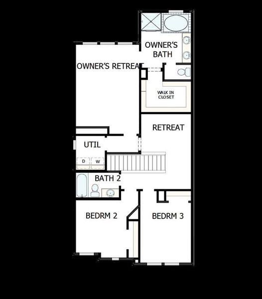 2D floor plan layout of this home in Trails at Waterside - Garden Series, Fort Worth, TX (Image 3).