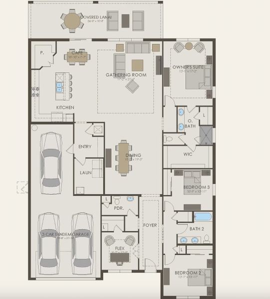 2D floor plan layout for the Merlot by Pulte Homes in The Landings at Saint Johns, St. Johns, FL (Image 3). 2D floor plan layout for the Merlot by Pulte Homes in The Landings at Saint Johns, St. Johns, FL (Image 3).
