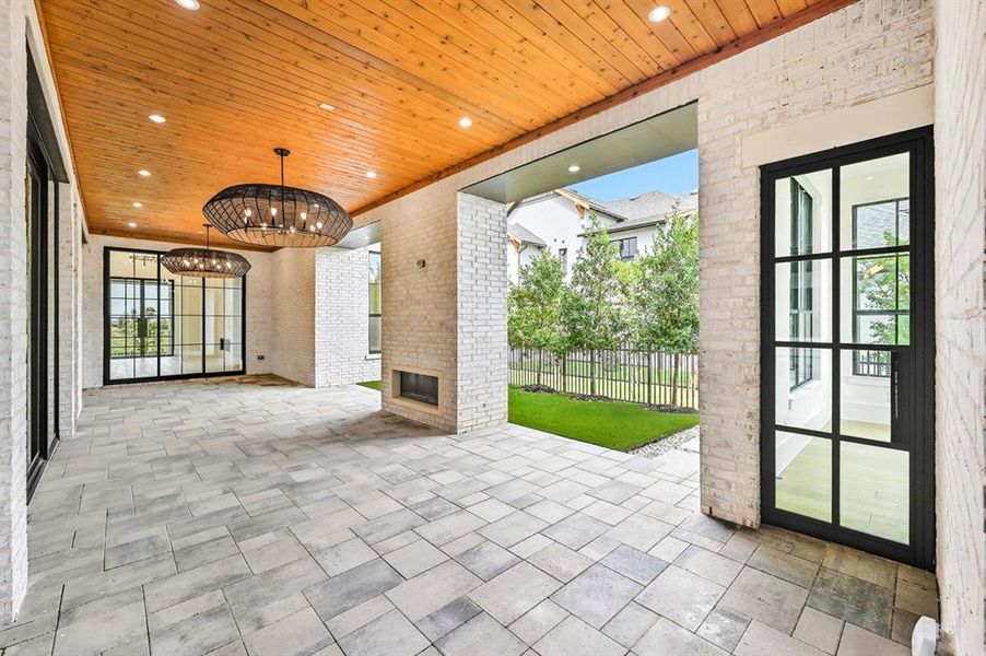 Exterior details and patio area of a home in Fields, Frisco (Image 1). Exterior details and patio area of a home in Fields, Frisco (Image 1).