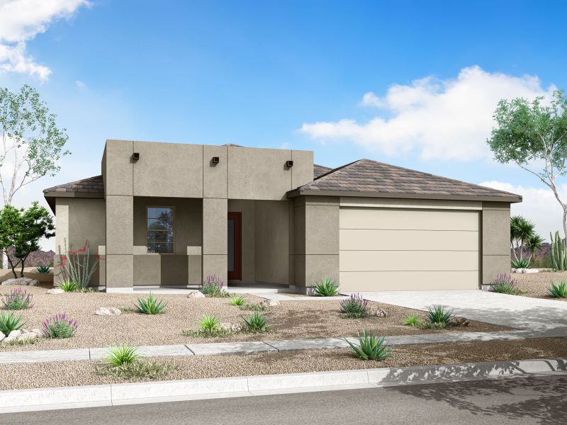 Representative exterior photo of a completed home built from the Onyx by Mattamy Homes in Las Ventanas, Goodyear, AZ (Image 1). Representative exterior photo of a completed home built from the Onyx by Mattamy Homes in Las Ventanas, Goodyear, AZ (Image 1).