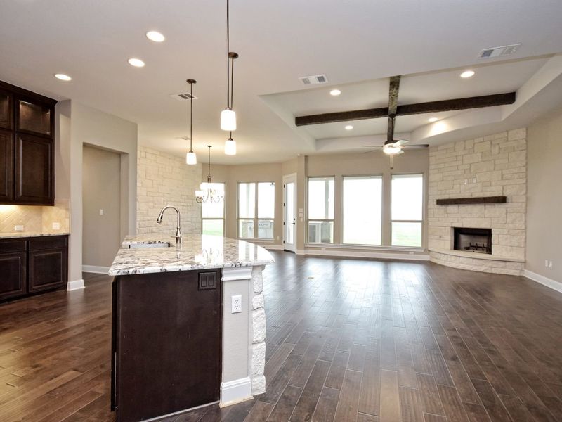 Representative furnished interior of a home built from the Madera II by Giddens Homes in Scofield Farms Estates, Georgetown (Image 211).