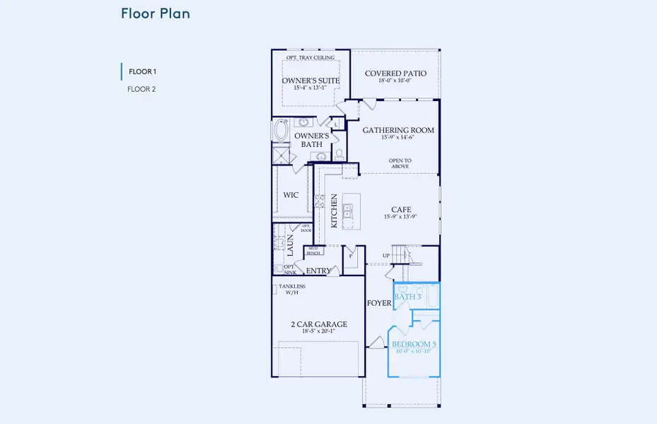 2D floor plan layout of this home in Highland Lakes, McKinney, TX (Image 4).