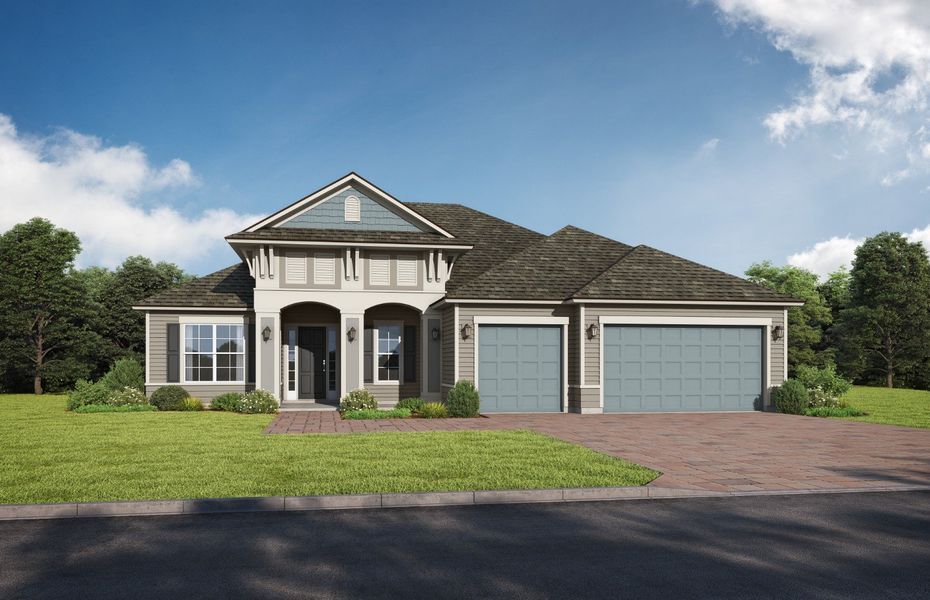 Representative exterior photo of a completed home built from the Buckingham by SEDA New Homes in Sandy Bluff, Yulee, FL (Image 4).