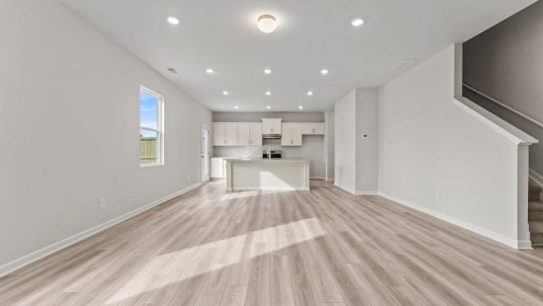 Representative unfurnished interior of a home built from the Bramblewood Townhome by Piedmont Residential in The Retreat at Browns Ridge, Newnan (Image 10).