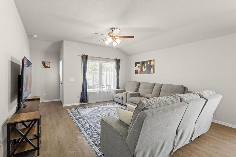 Wonderful use of living area space, separating the room use while celebrating the open concept living Wonderful use of living area space, separating the room use while celebrating the open concept living