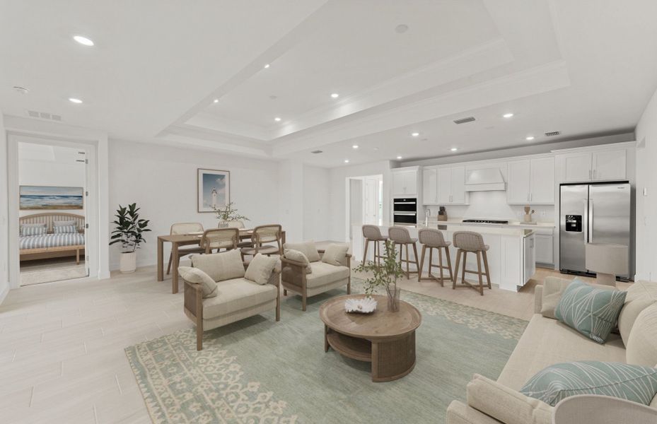 Furnished interior view inside a new home in Del Webb Oak Creek, North Fort Myers (Image 8).