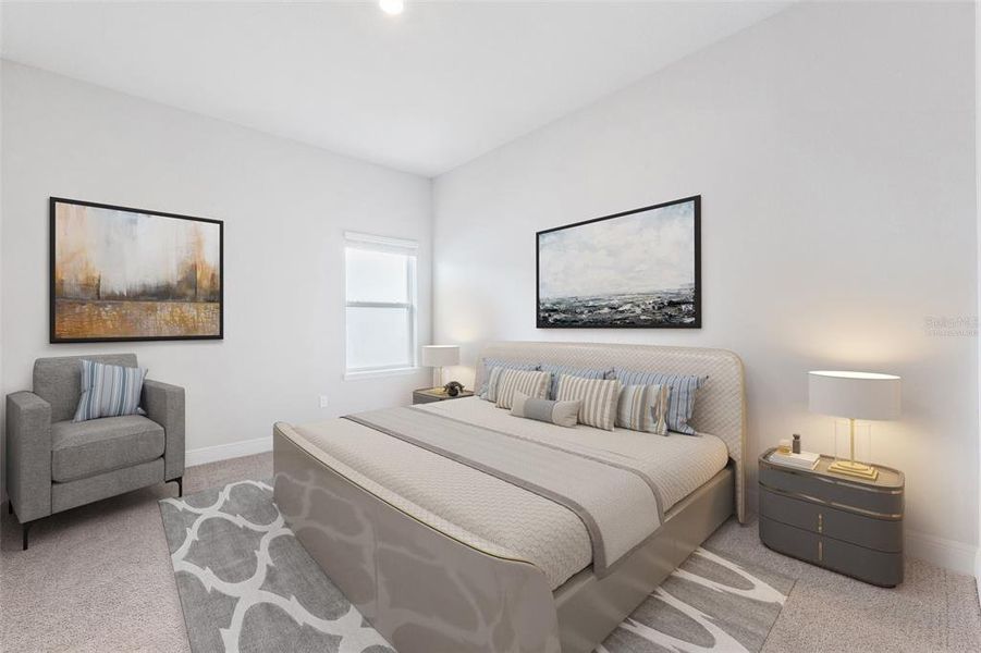 Bedroom 2 with ensuite bath (virtually staged)