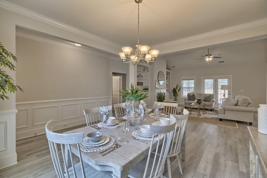 Representative furnished interior of a home built from the Wisteria II by Great Southern Homes in Briarfield, Conway (Image 27).