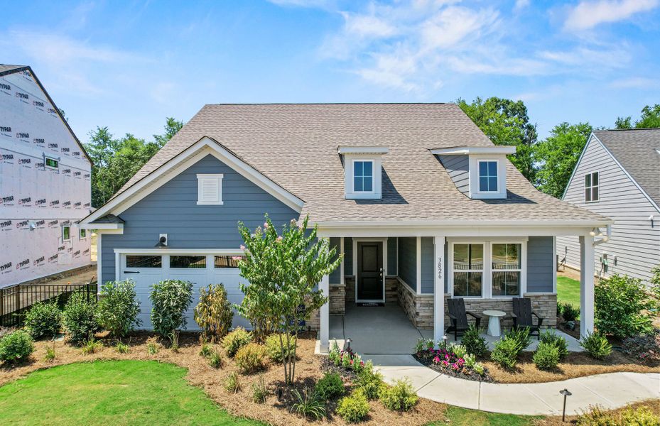 Representative exterior photo of a completed home built from the Bedrock by Pulte Homes in The Retreat at Carolina Ridge, Harrisburg, NC (Image 30).