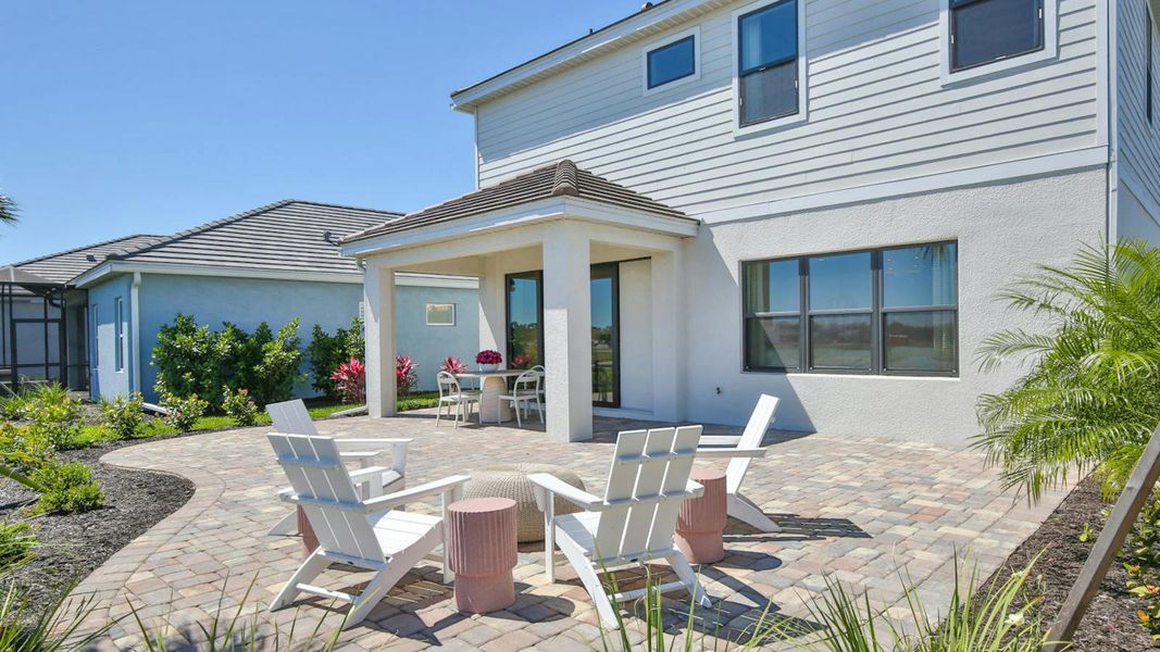 Exterior details and patio area of a home in Grand Park Real Estate and Homes for Sale in Sarasota, FL - Neal Communities, Sarasota (Image 26).