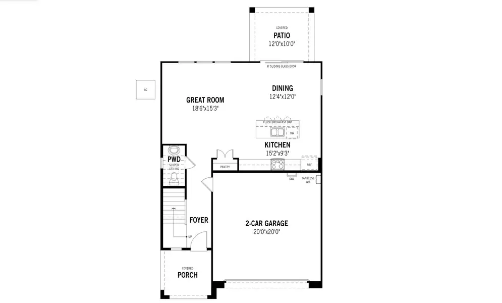 2D floor plan layout for the Fawn by Mattamy Homes in Baker Farms, Phoenix, AZ (Image 3).