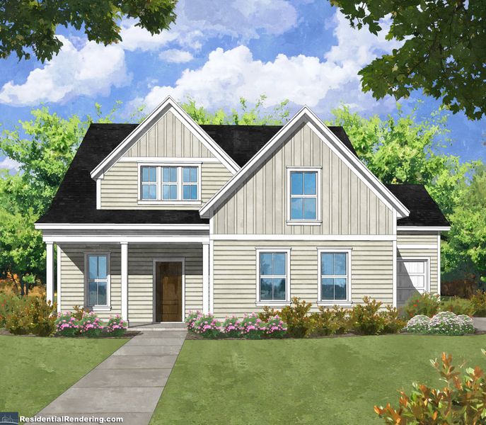 Representative exterior photo of a completed home built from the Morgan by Center Park Homes in Sweetbay Cove, Summerville, SC (Image 2). Representative exterior photo of a completed home built from the Morgan by Center Park Homes in Sweetbay Cove, Summerville, SC (Image 2).