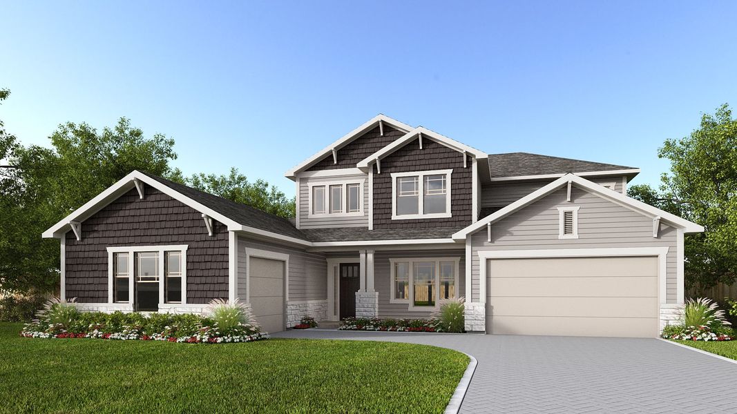 Representative exterior photo of a completed home built from the 4051MC by MasterCraft Builder Group in SilverLeaf, St. Augustine, FL (Image 4).
