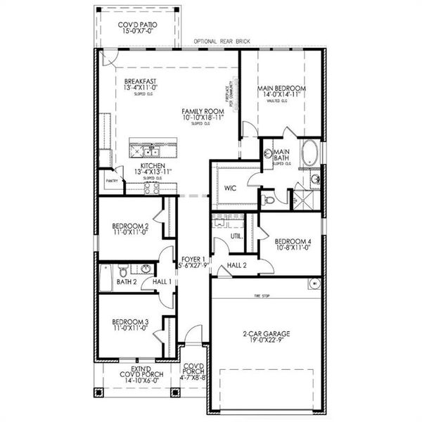 2D floor plan layout of this home in , Kaufman, TX (Image 2).