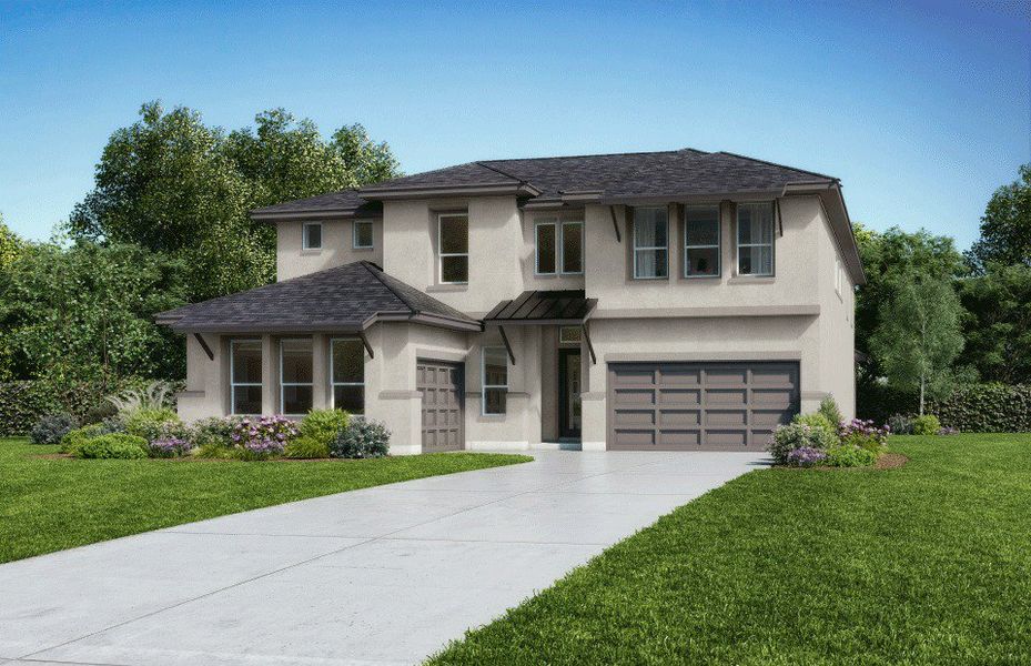 Representative exterior photo of a completed home built from the Ritz by Landon Homes in Estate 64s, Frisco, TX (Image 10). Representative exterior photo of a completed home built from the Ritz by Landon Homes in Estate 64s, Frisco, TX (Image 10).