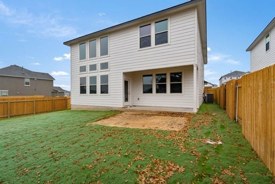 Front exterior of a new home in Morningstar, Georgetown, TX, highlighting curb appeal (Image 5).