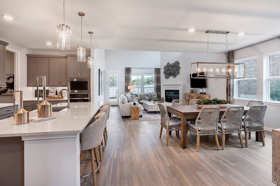 Representative furnished interior of a home built from the Bordeaux by Taylor Morrison in Travisso, Leander (Image 3).