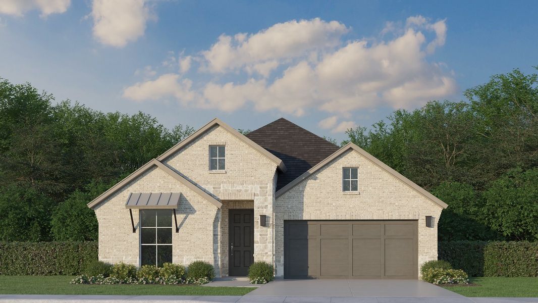 Plan 1522 Elevation C with Stone by American Legend Homes