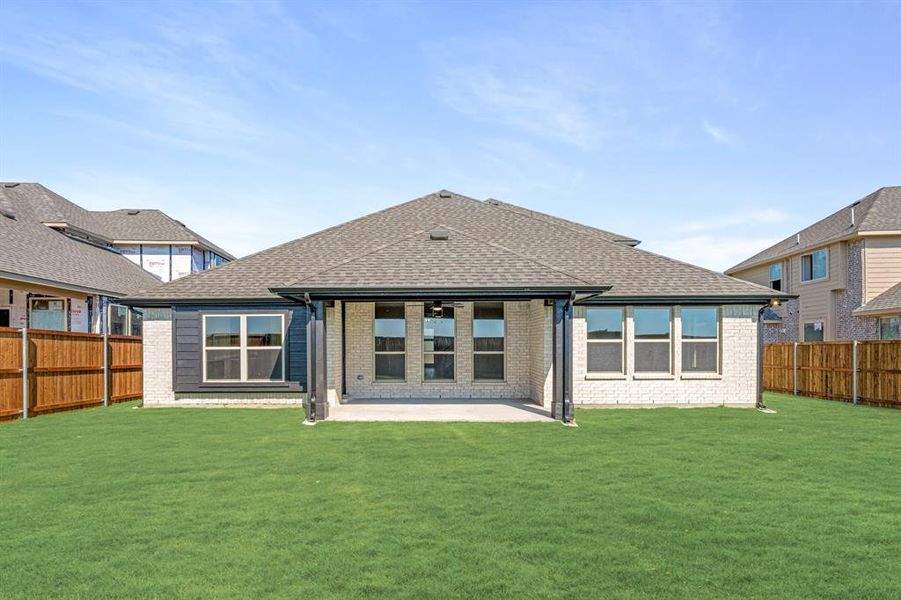 Exterior details and patio area of a home in Stone River Glen 60s, Royse City (Image 3). Exterior details and patio area of a home in Stone River Glen 60s, Royse City (Image 3).