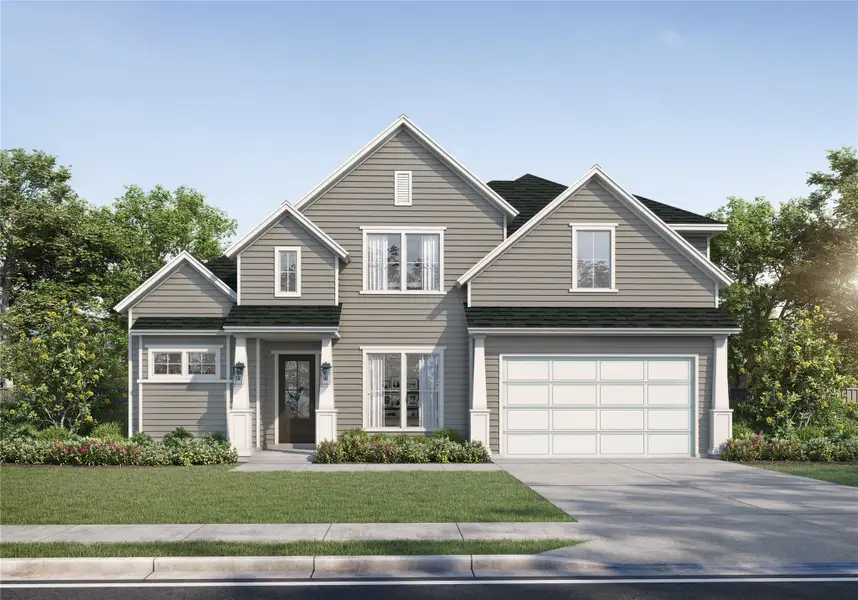 Front exterior of a new home in , Houston, TX, highlighting curb appeal (Image 1). Front exterior of a new home in , Houston, TX, highlighting curb appeal (Image 1).